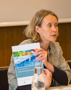 Kerstin Stendahl delivers opening remarks at the launch of the Patent Landscape Report on E-Waste Recycling Technologies