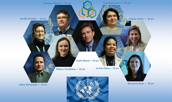 BRS Secretariat staff recognised by the United Nations for long service 