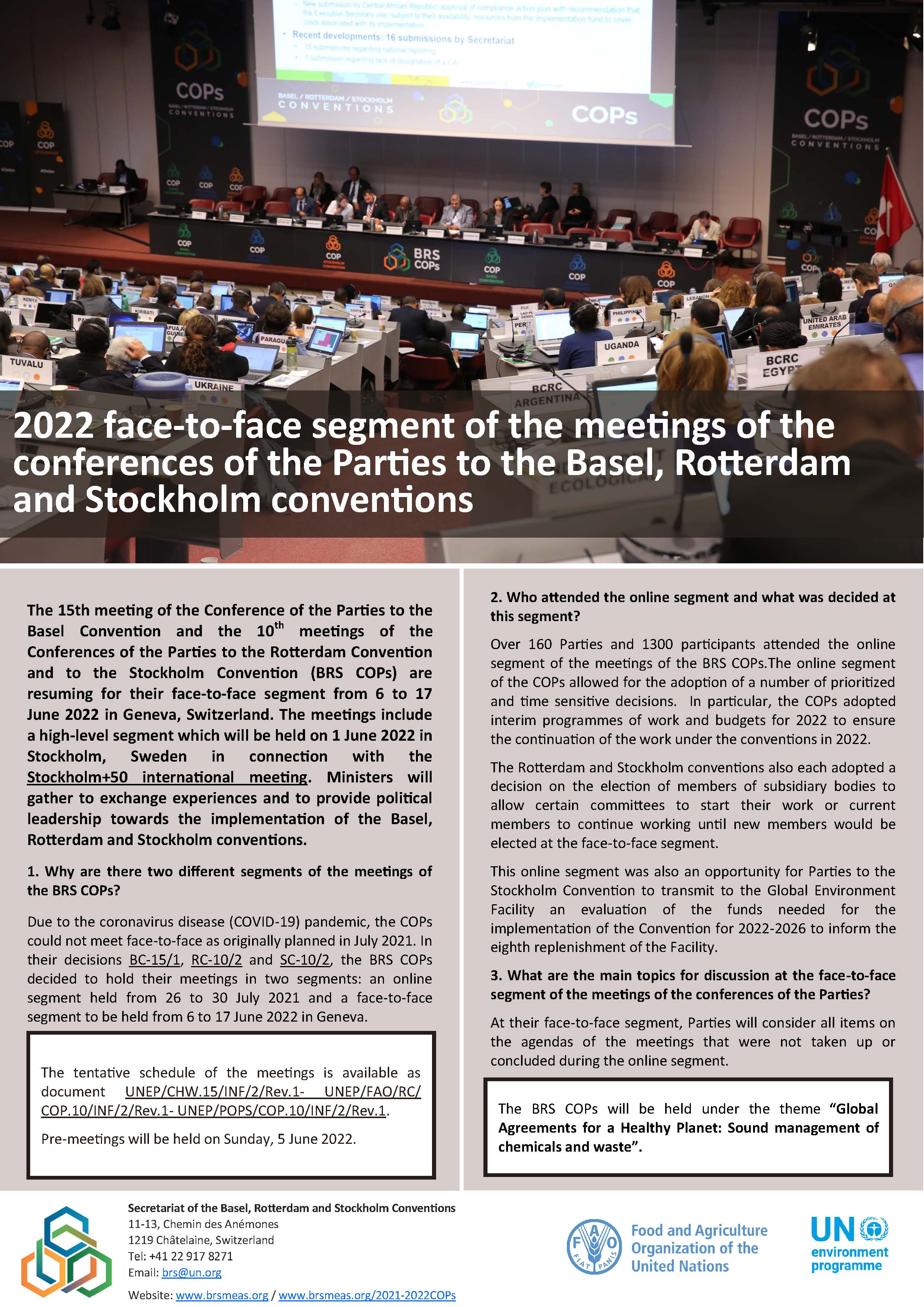 2022 face-to-face segment of the meetings of the conferences of the Parties to the Basel, Rotterdam and Stockholm conventions